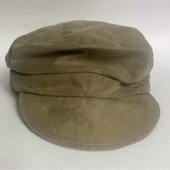 House of Lafayette Newsboy Canvas Hat Small Brim Satiny Lining Tan Beige Men main image 3